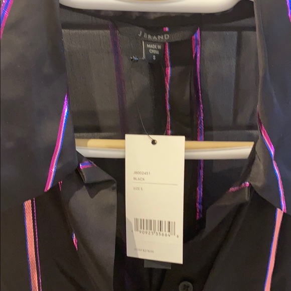 J Brand "Elena" shirt with metallic stripes. - Picture 7 of 10